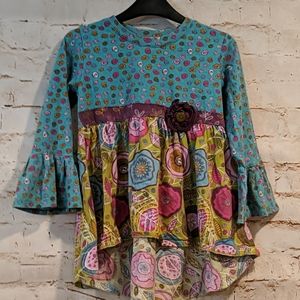 Jelly the Pug Blue & Green Swing Long Sleeve Top